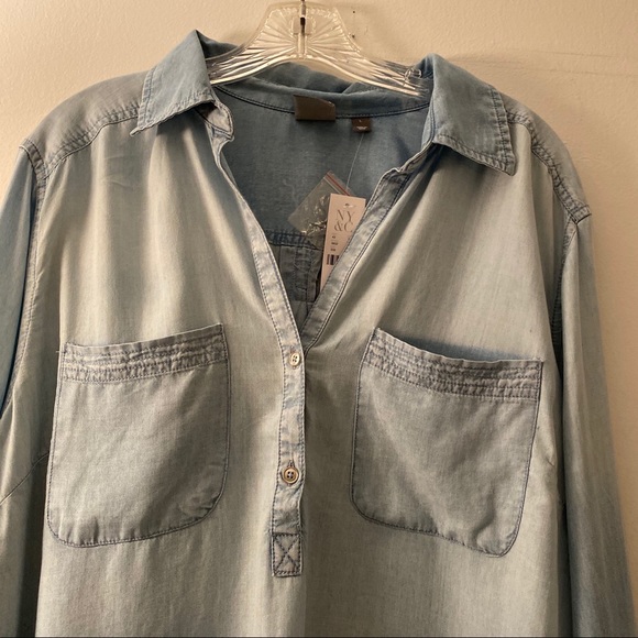 Ny &co | light Blue v-neck lyocell top - Picture 3 of 6